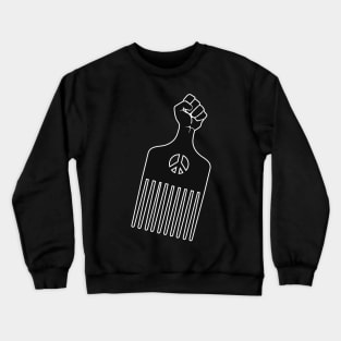 Afro Pick, Black Fist Afro Pick Crewneck Sweatshirt